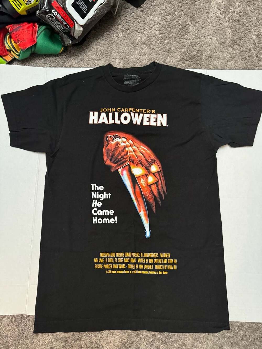 John Carpenter's Halloween Movie Poster 'The Night He Came Home' Graphic T-Shirt